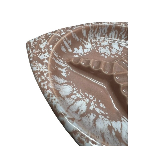 Mid-Century Atomic Ashtray Splatter Speckled Ceramic Triangle Vtg - Picture 4 of 9